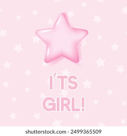 Baby shower stickers. Its a boy card. its a girl card. Boy or Girl. Vector baby shower postcard.