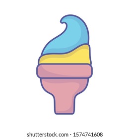baby shower sweet ice cream icon on white background vector illustration