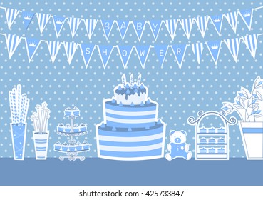 Baby shower and sweets on the table