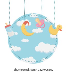 Baby shower symbol design vector illustration