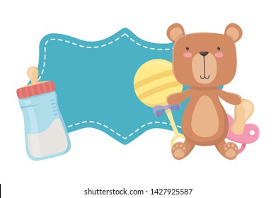Baby shower symbol design vector illustration