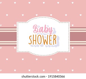 Babydusche, Vorlagenrahmen-Design für Grußkartenwillkommene Neugeborene-Karte, Vektorgrafik