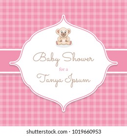 Baby shower with toy bear