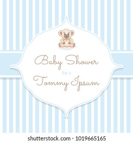 Baby shower with toy bear