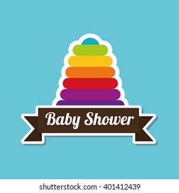 baby shower with toy design, vector illustration