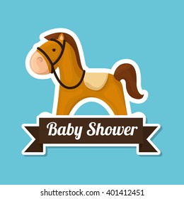 baby shower with toy design, vector illustration