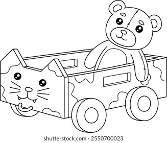 Baby Shower Toys Isolated Coloring Page for Kids