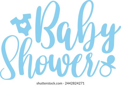 Baby shower typography clip art design on plain white transparent isolated background for card, shirt, hoodie, sweatshirt, apparel, tag, mug, icon, poster or badge