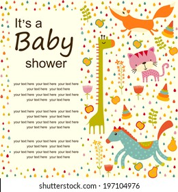 baby shower vector card