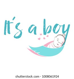 Baby shower vector illustration design. Can be used for t shirt print, baby shower celebration invitation and greeting card.