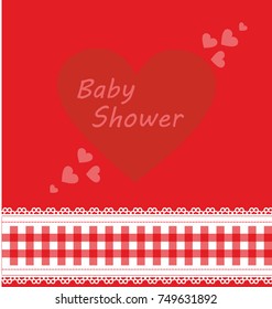 Baby shower, Vector illustration - hearts