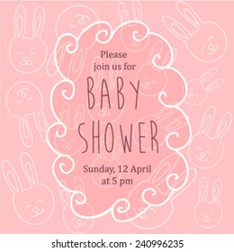 Baby shower vector invitation. 