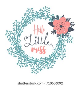 Baby shower vector lettering for little girl
