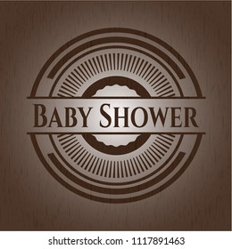 Baby Shower vintage wood emblem