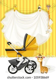 Baby shower yellow card