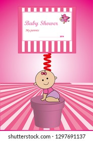 Baby Shower-Theme Invitation Template - Vector