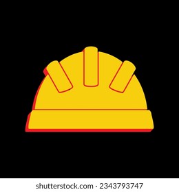 Baby sign illustration. 3D Extruded Yellow Icon with Red Sides a Black background. Illustration.