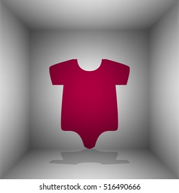 Baby sign illustration. Bordo icon with shadow in the room.