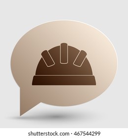 Baby sign illustration. Brown gradient icon on bubble with shadow.