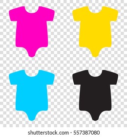 Baby sign illustration. CMYK icons on transparent background. Cyan, magenta, yellow, key, black.