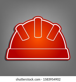 Baby sign illustration. Flat red icon with linear white icon with gray shadow at grayish background. Illustration.