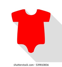 Baby sign illustration. Red icon with flat style shadow path.