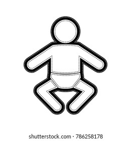 Baby sign illustration. Vector. Flat style black icon on white.