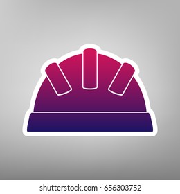 Baby sign illustration. Vector. Purple gradient icon on white paper at gray background.