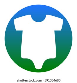 Baby sign illustration. Vector. White icon in bluish circle on white background. Isolated.