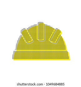 Baby sign illustration. Vector. Yellow icon with square pattern duplicate at white background. Isolated.