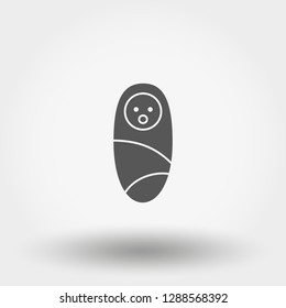 Baby. Silhouette. Icon for web and mobile application. Vector illustration on a white background. Flat design style.