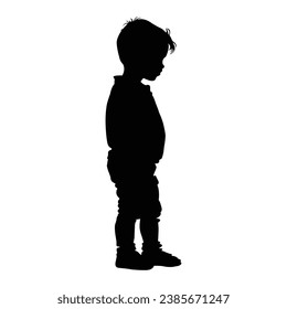 Baby Silhouette on White Background.