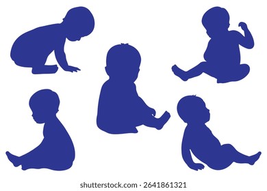 Baby Silhouette. Baby Silhouette set.