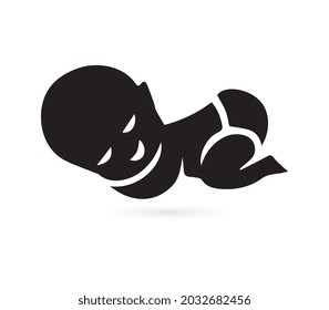 baby silhouette, stylized logo. Cute simple vector illustration.