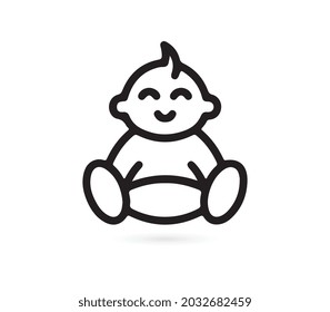 baby silhouette, stylized logo. Cute simple vector illustration.