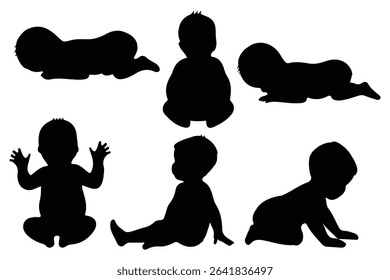 baby silhouette. Baby Vector Silhouette.