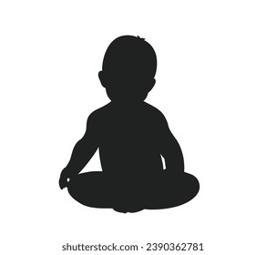 Baby silhouette. Vector silhouette of Baby on white background. black Baby isolated on white background. cutout Baby. hand drawn infant design. vector illustration.