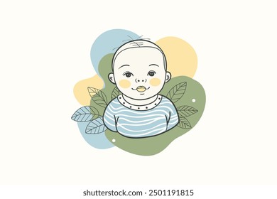 Baby Silhouette vector style with white background
