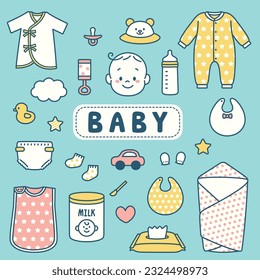 Baby Simple Vector Icons Set