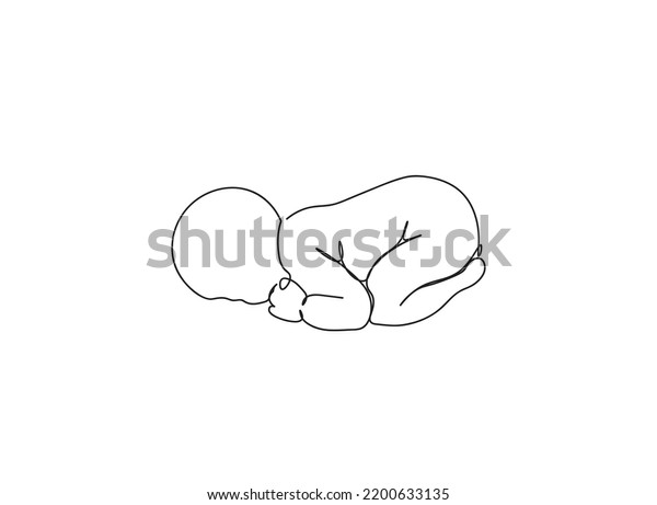 Baby Single Line Art Drawing Continues Stock Vector (Royalty Free ...