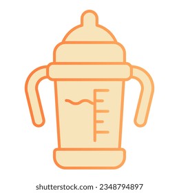 Baby sippy cup flat icon. Baby milk bottle orange icons in trendy flat style. Bottle with toddler gradient style design, designed for web and app. Eps 10