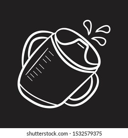 baby sippy cup icon flat black