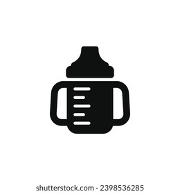 Baby sippy cup icon isolated on white background