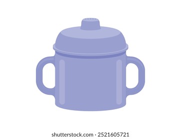 Baby sippy cup. Simple flat illustration.