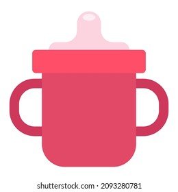 ilustración de vector de pantalla plana de sippy para bebé