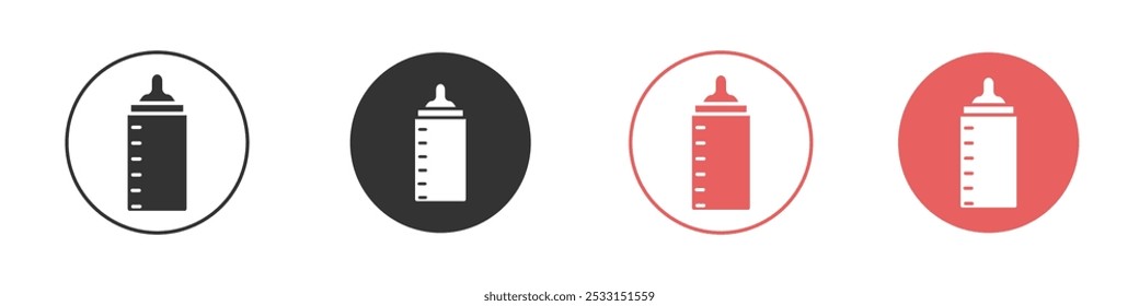 bebé icono de sippy Flat conjunto en color blanco y negro
