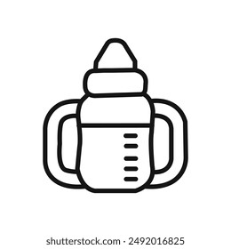 baby sippy icon linear graphics set vector