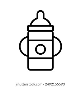 baby sippy icon linear logo mark in black and white
