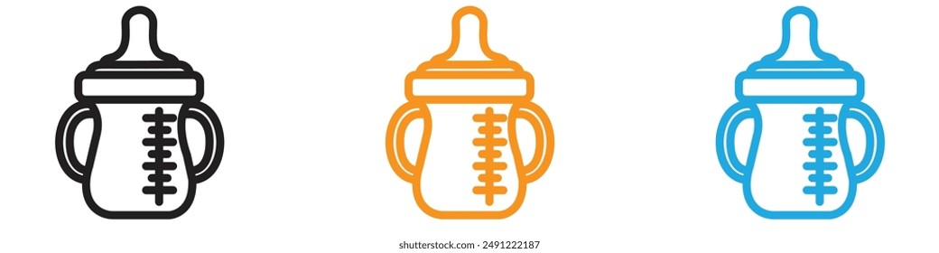 Baby Sippy Vektorgrafik Logo Set Kollektion für Web App UI