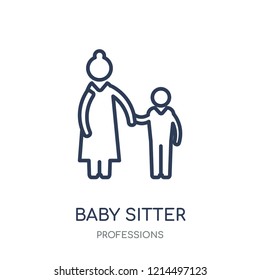 Baby sitter icon. Baby sitter linear symbol design from Professions collection. Simple outline element vector illustration on white background.